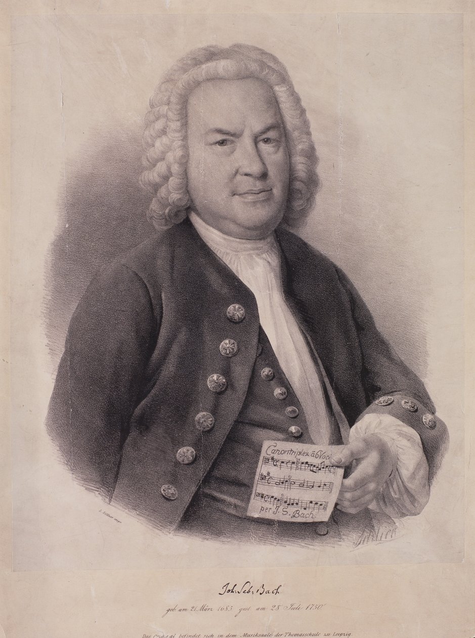 Portrait de Johann Sebastian Bach (1685-1750) gravé par F.G. Schlick, 1840 - German School