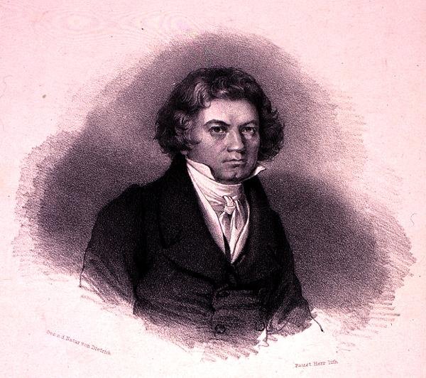 Portrait de Ludwig van Beethoven (1770-1827) gravé par Faustin Herr - German School
