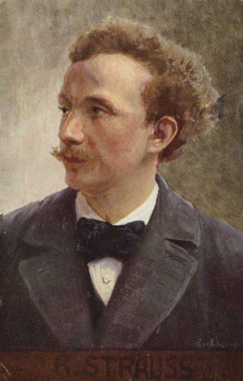 Portrait de Richard Strauss (lithographie couleur) - German School