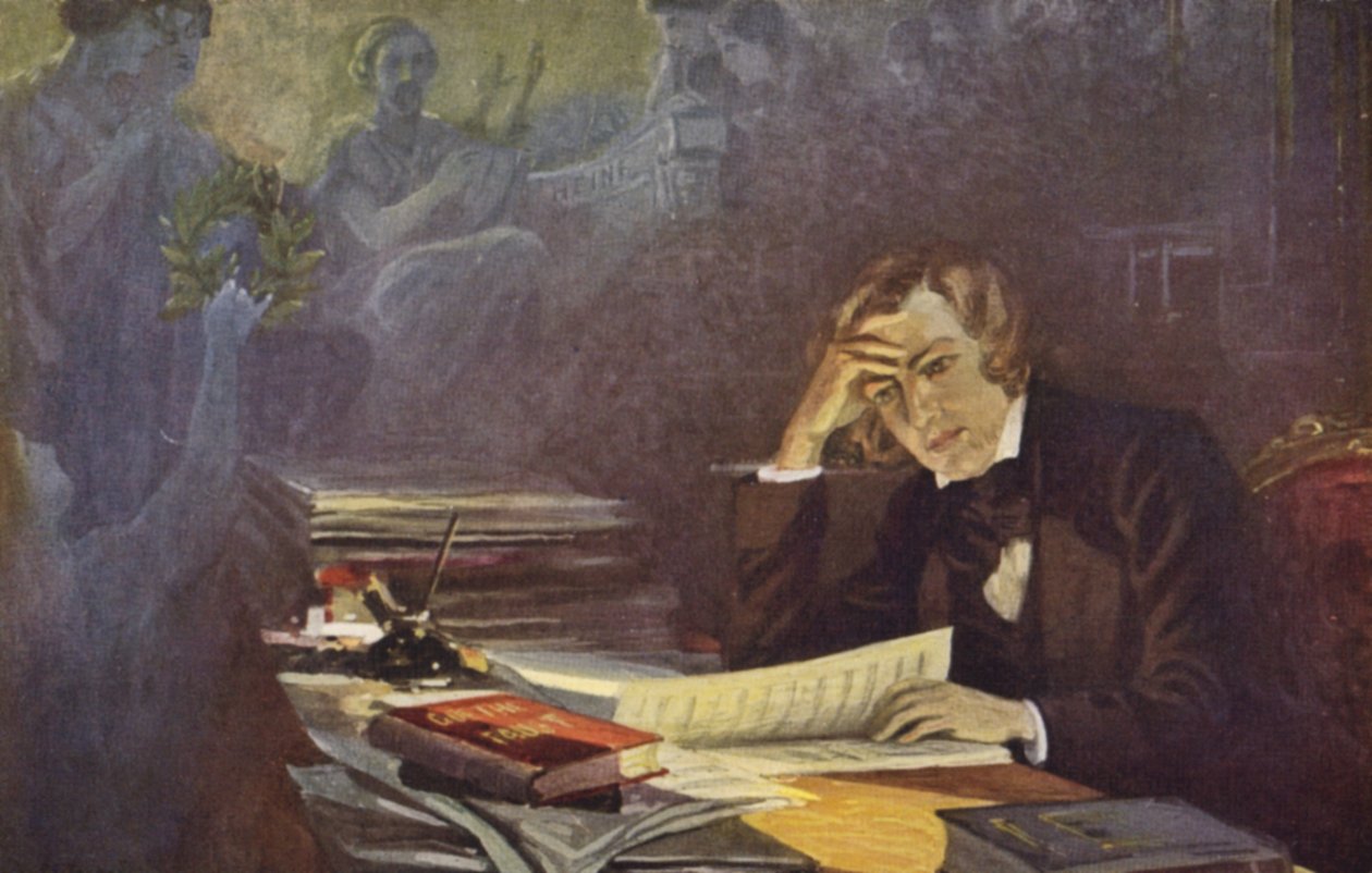 Portrait de Robert Schumann (lithographie couleur) - German School