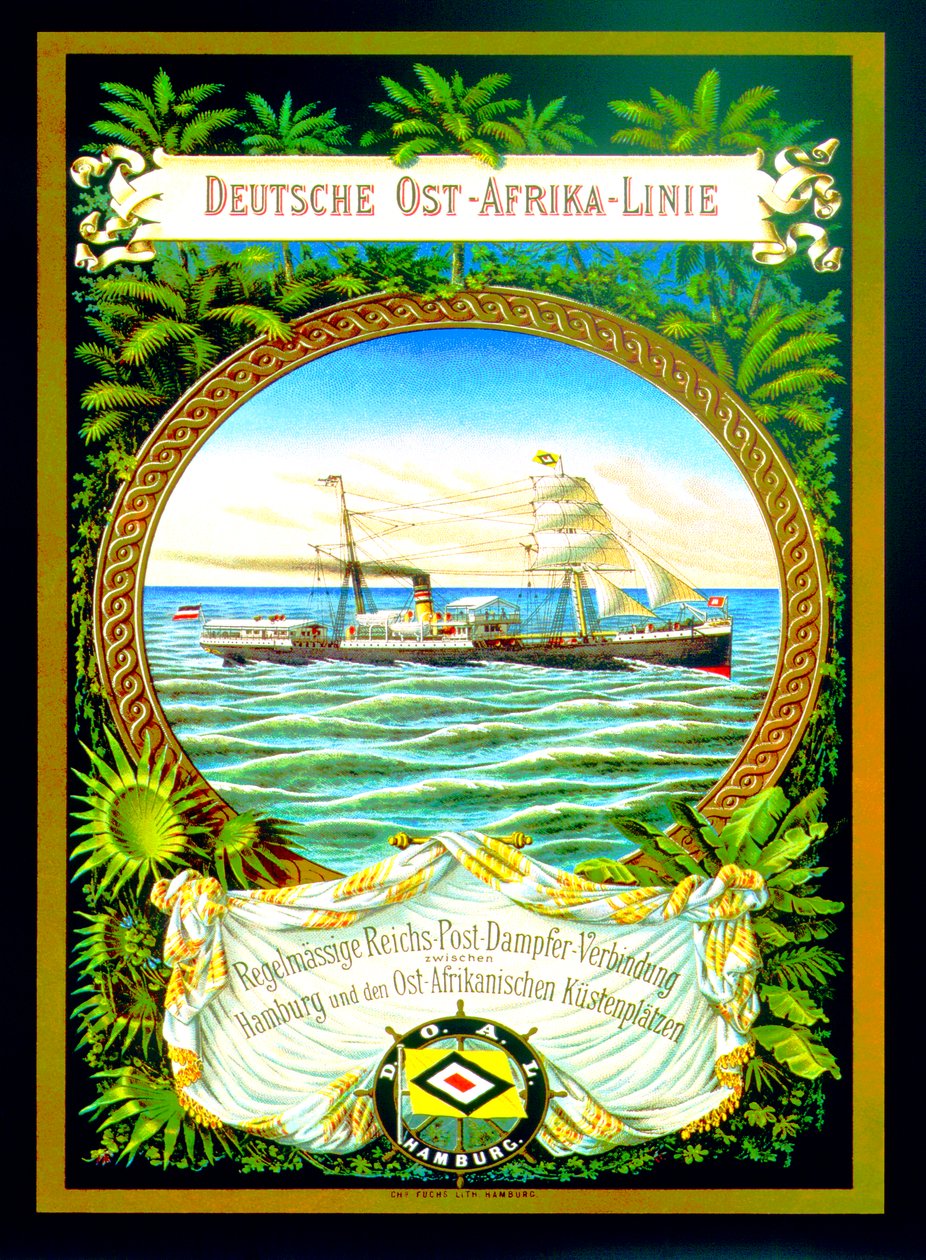 Affiche publicitaire pour la German East Africa Line, 1890 - German School