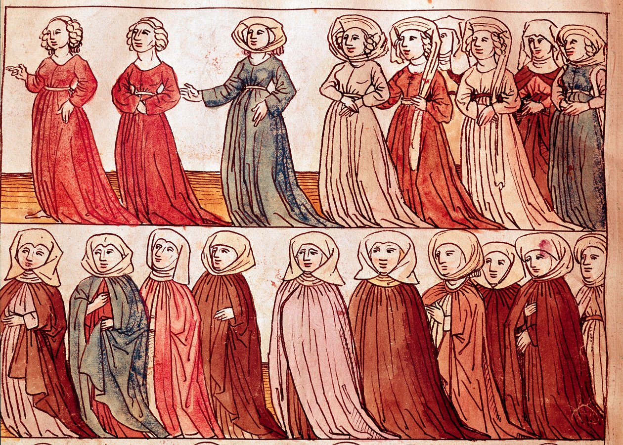 Procession de femmes de Bohême - German School