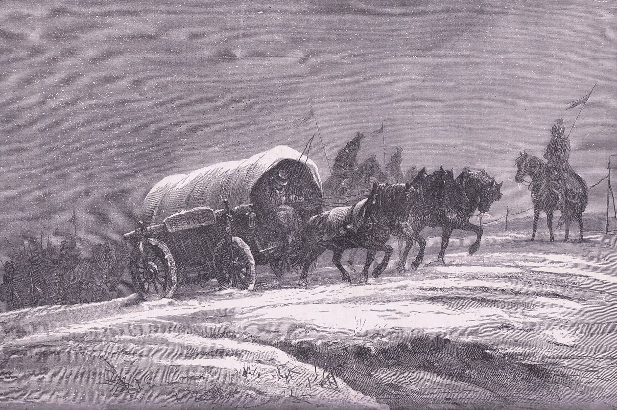Poste de campagne prussien dans la neige, Histoire de la guerre entre la France et l