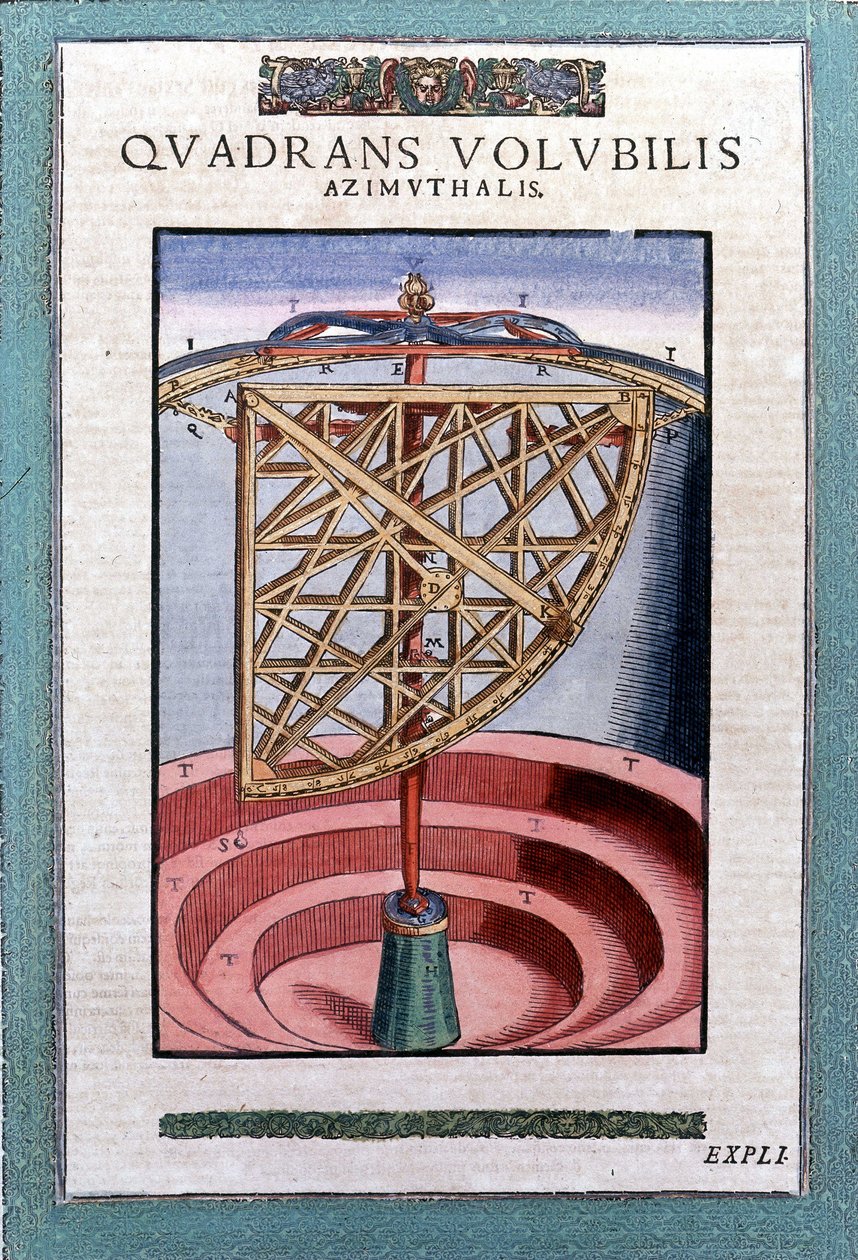 Quadrant azimutal zodiacal dans "Astronomiae instituatae machanicia" par Tycho Brah (1546 - 1601), Wandsbeck - German School
