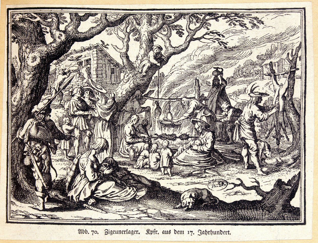 Paysans au Moyen Âge. Gravure allemande du 18e siècle. Anonyme. Bibl. des Arts Déco. - German School