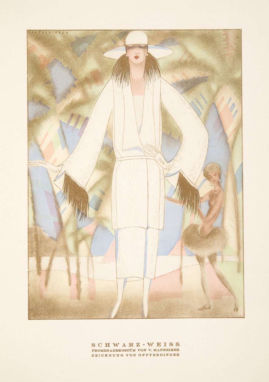 Schwarz-Weiss, tenue de V. Manheimer, tirée de Styl, publié en 1922 (épreuve de pochoir) - German School