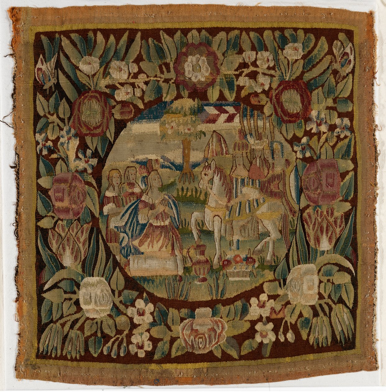 Housse de coussin en tapisserie représentant David et Abigaïl, Samuel XXV - German School
