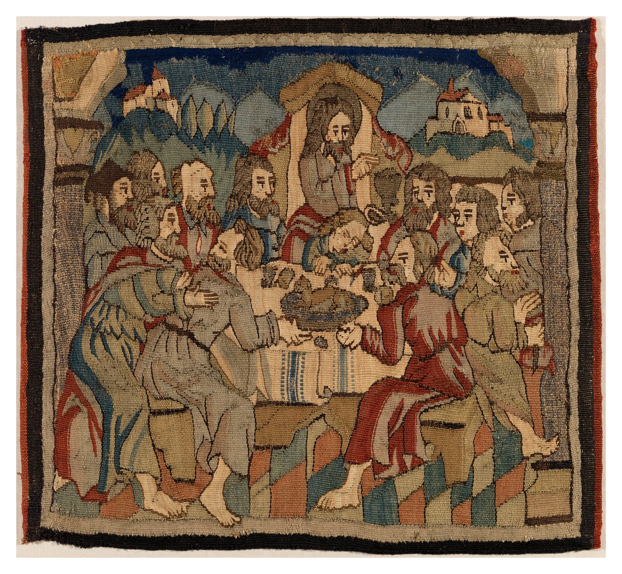 Panneau de tapisserie avec des scènes de la Passion d