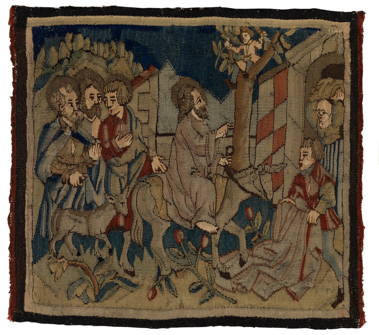 Panneau de tapisserie avec des scènes de la Passion d