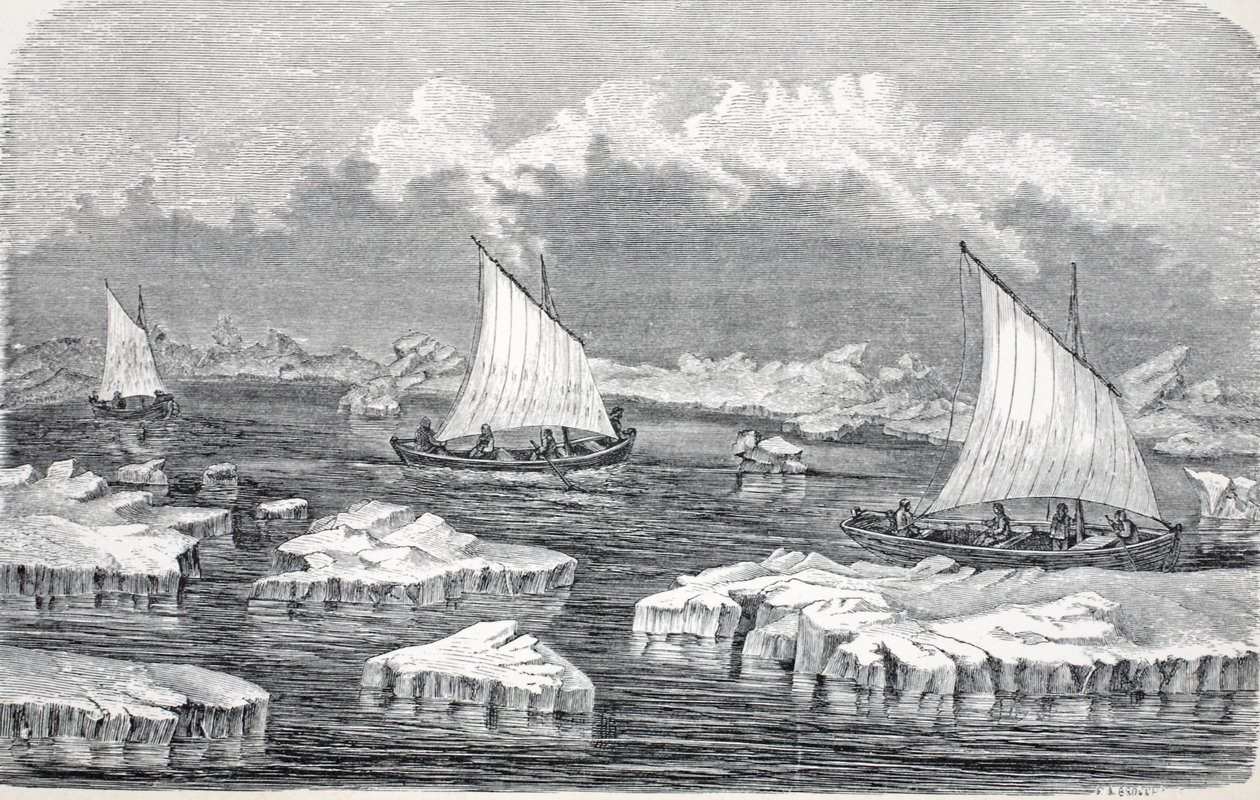 Les bateaux sous voile, pub. Londres 1874 - German School