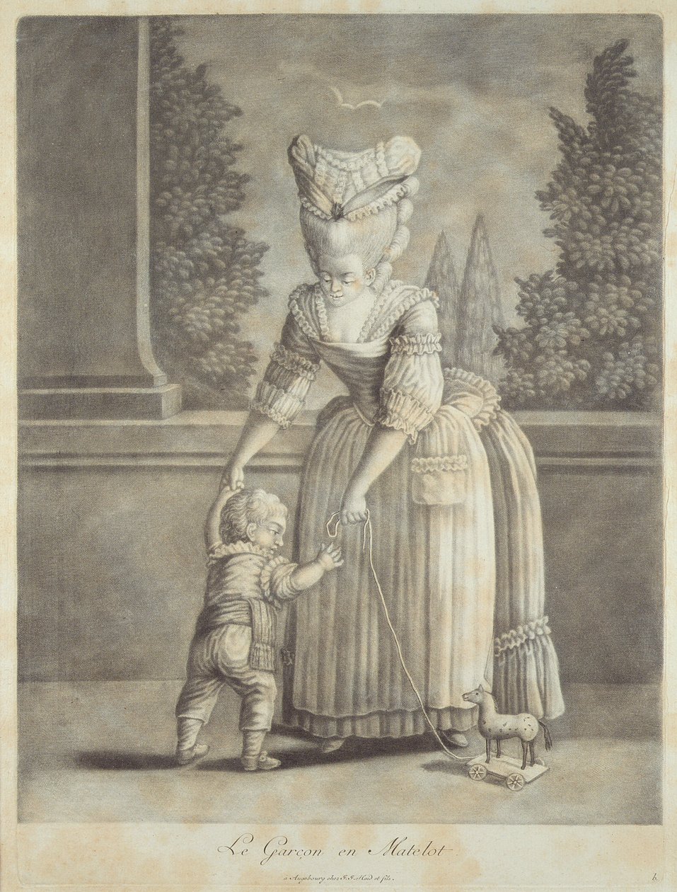 Le garçon en costume de marin, publié par Johann Jakob Haid (1704-67) Augsbourg - German School