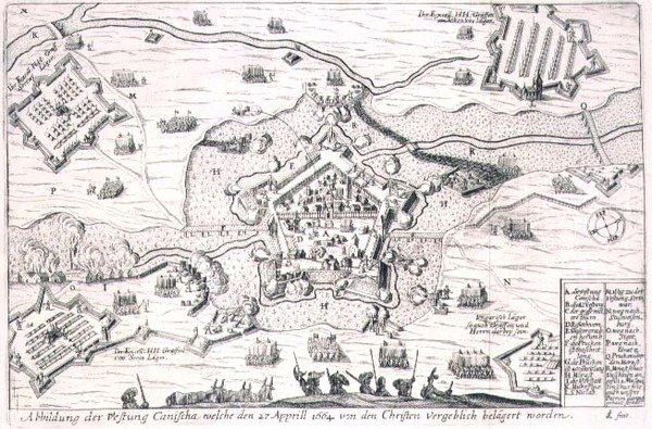 La Forteresse de Canischa assiégée en vain par les Chrétiens en 1664, illustration d