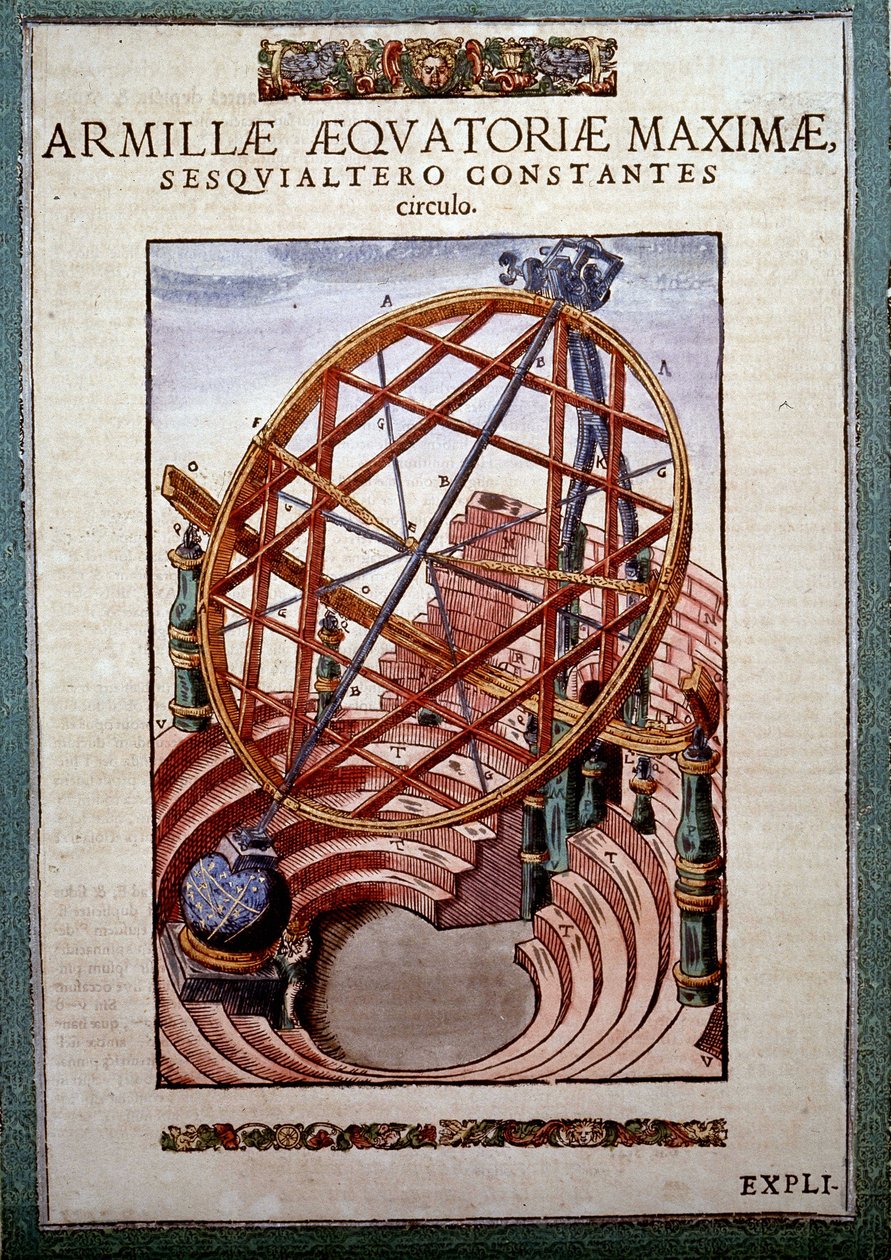 Le Grand Armillaire Équatorial dans « Astronomiae instituatae machanicia » par Tycho Brahe (1546 - 1601), Wandsbeck - German School