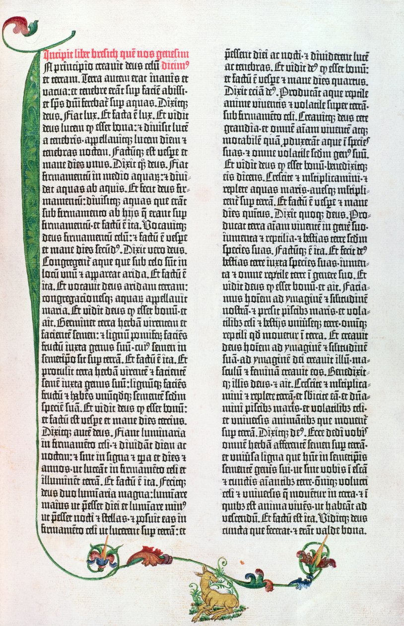La Bible de Gutenberg, Mayence vers 1450-55 - German School