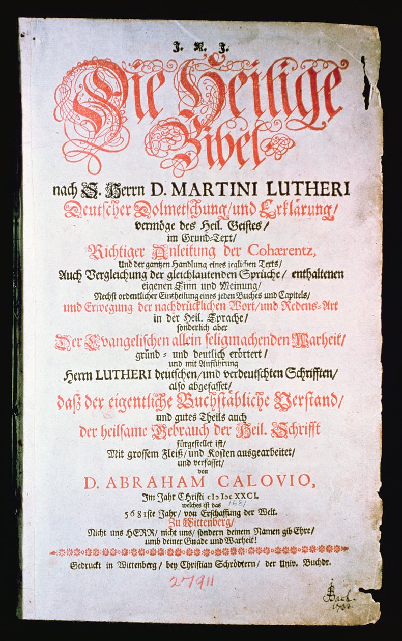 La Sainte Bible, Vol. I., 1681 - German School