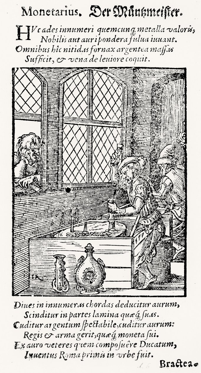 Le monnayeur, publié par Hartman Schopper - German School