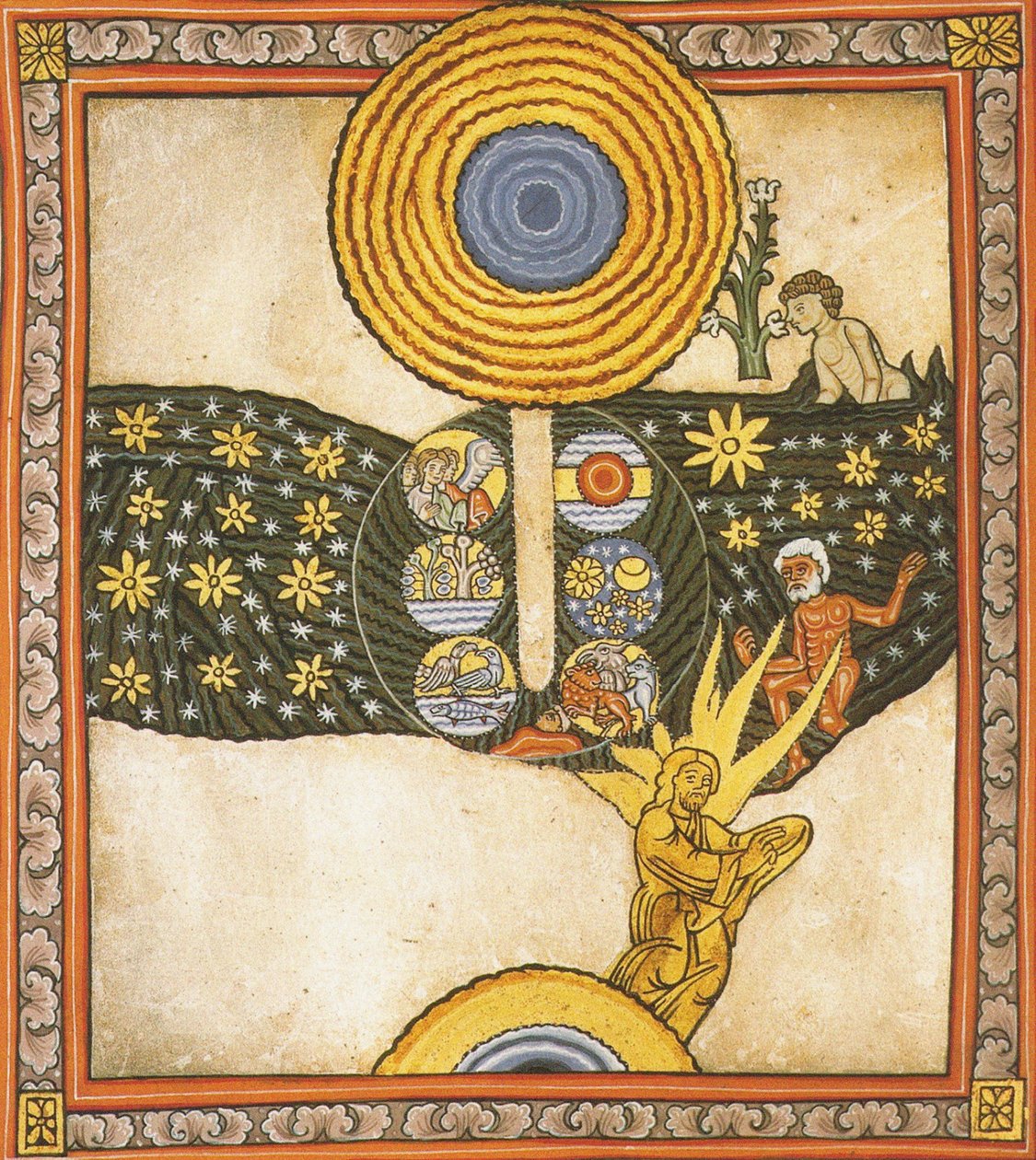 Le Rédempteur. Miniature du Liber Scivias par Hildegarde de Bingen, vers 1175 - German School