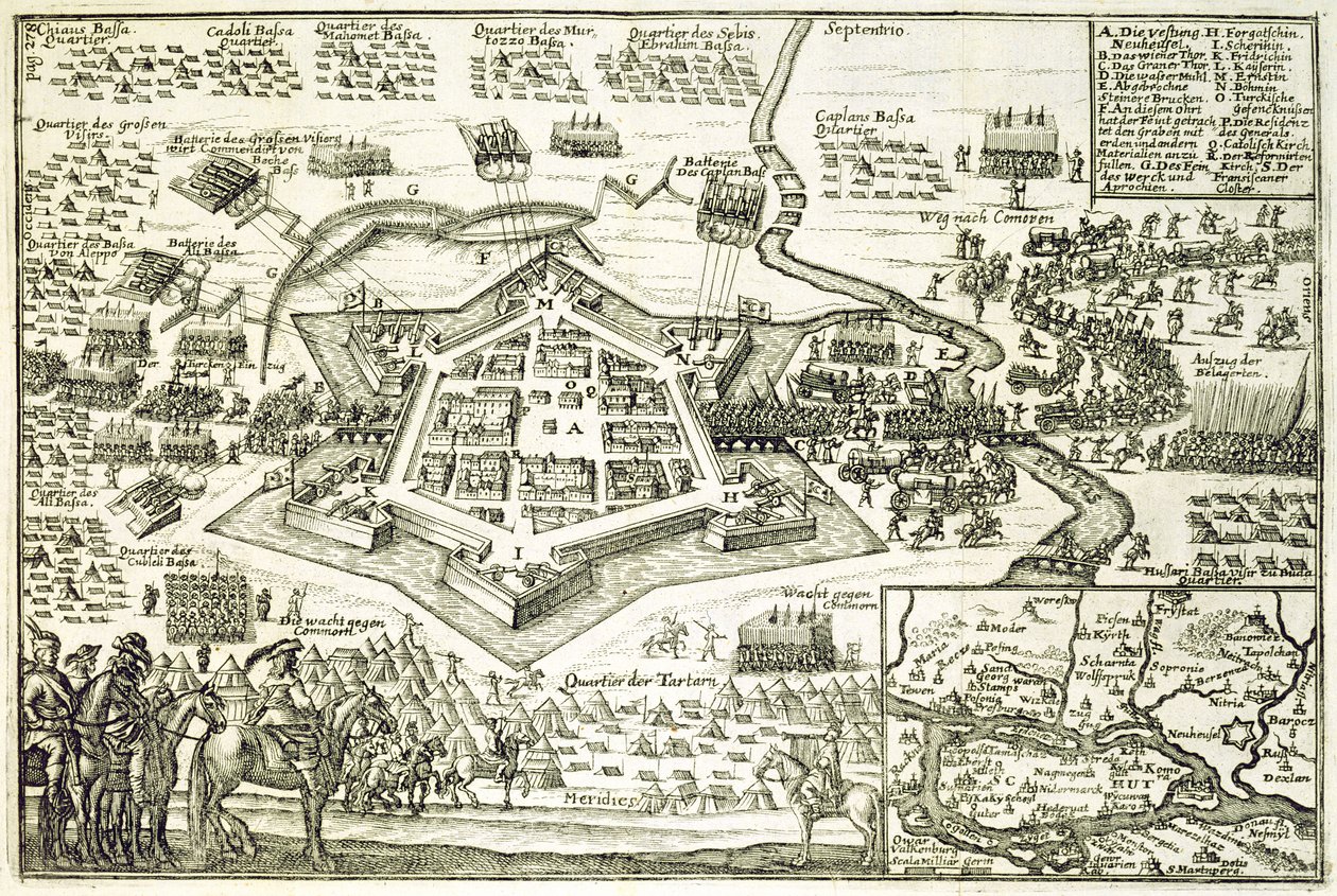Le siège de Neuhausel par les Turcs en 1663, illustration d