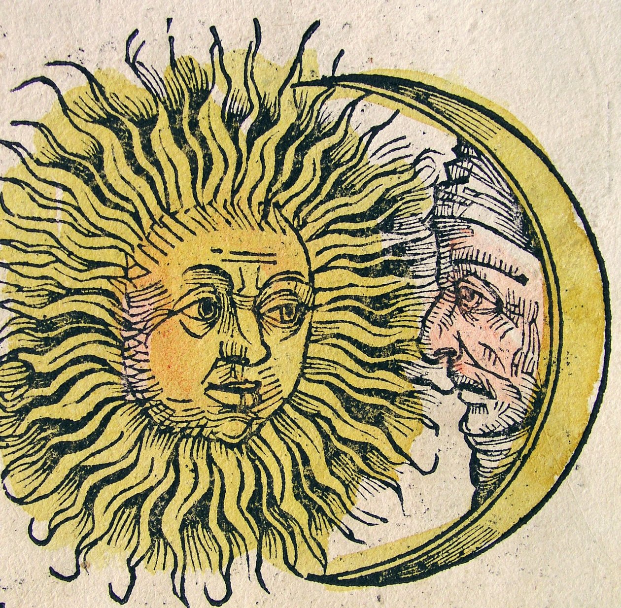 Le Soleil et la Lune, publié dans la Chronique de Nuremberg, 1493 - German School