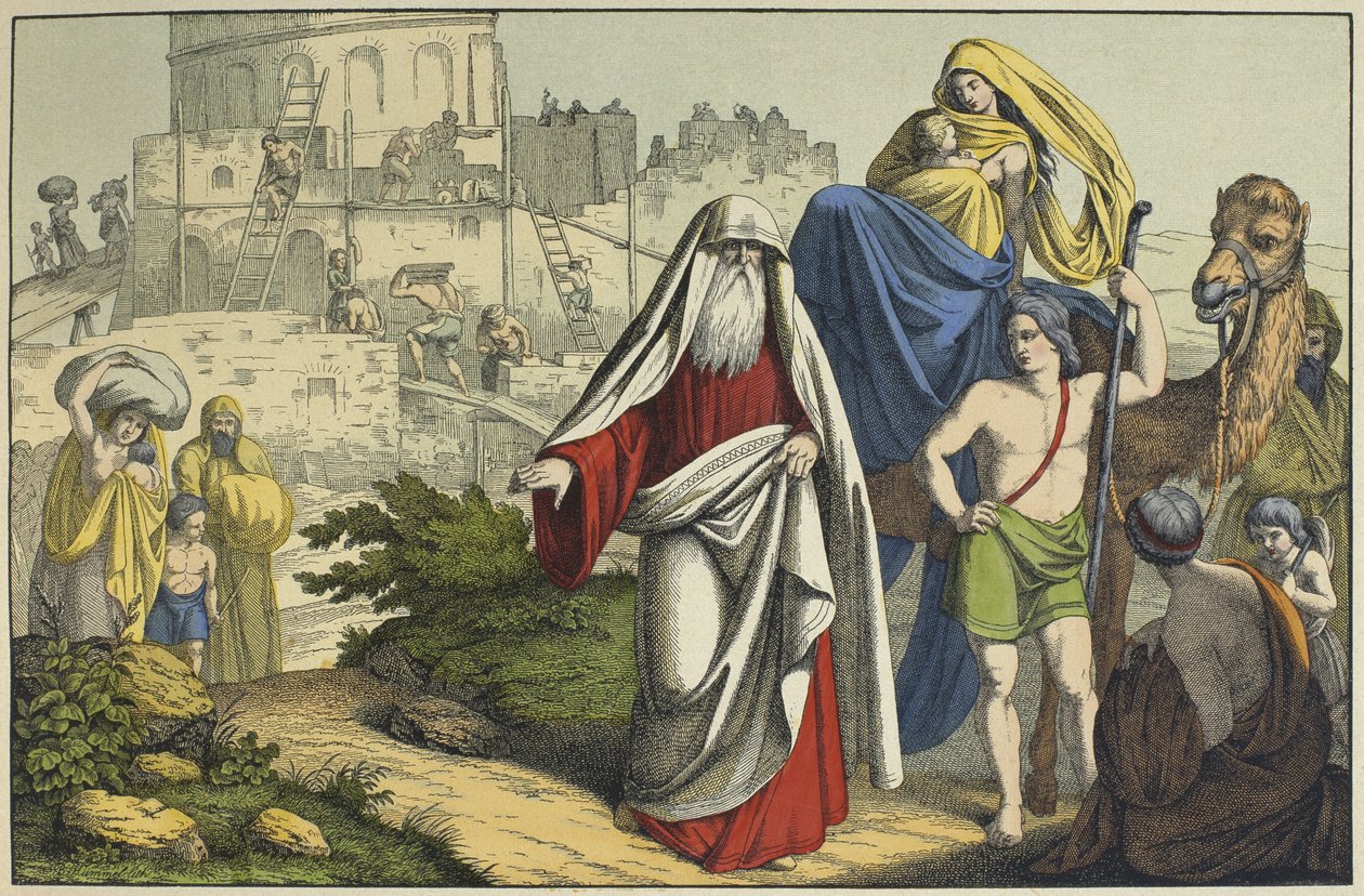 La construction de la tour de Babel, illustration de L