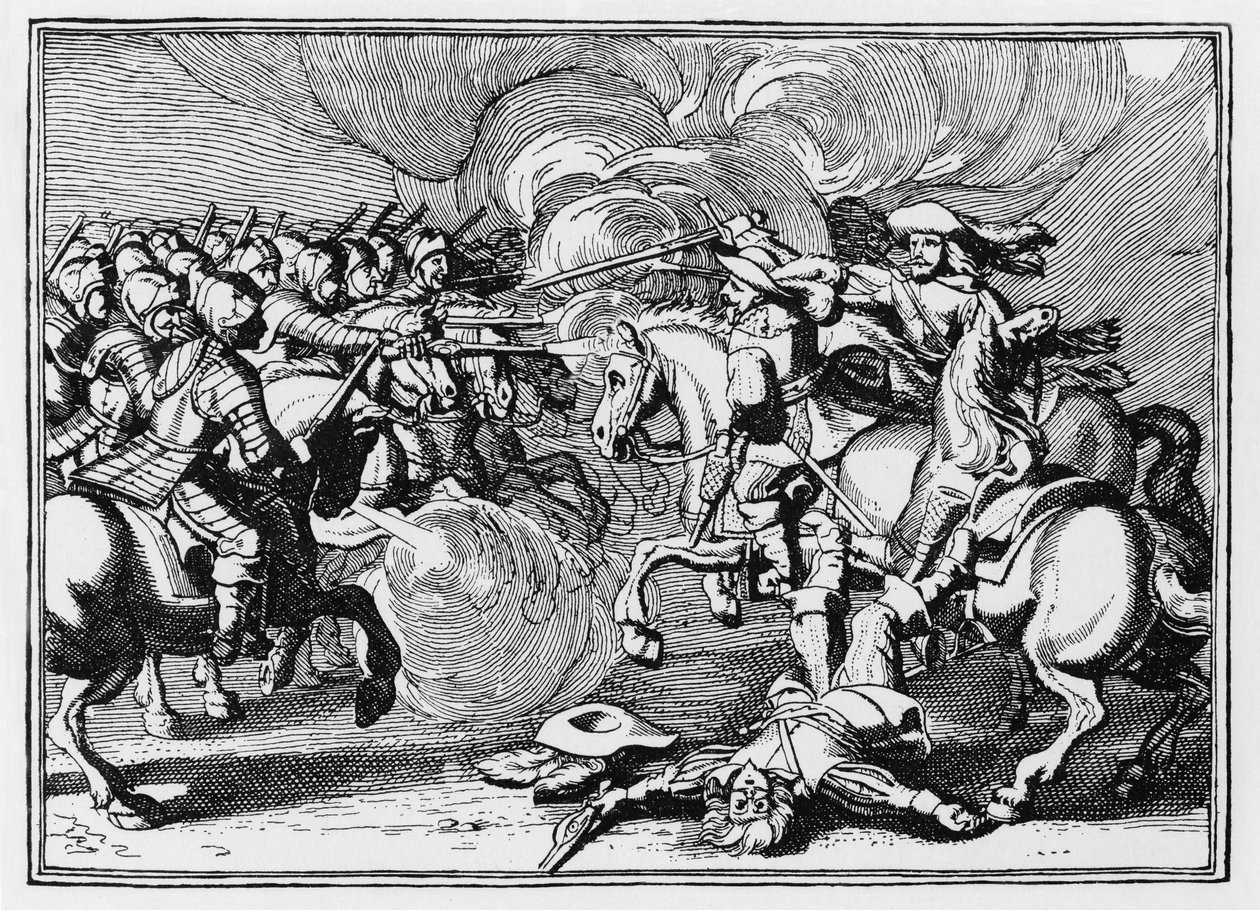 La mort du roi Gustave à Lützen - German School