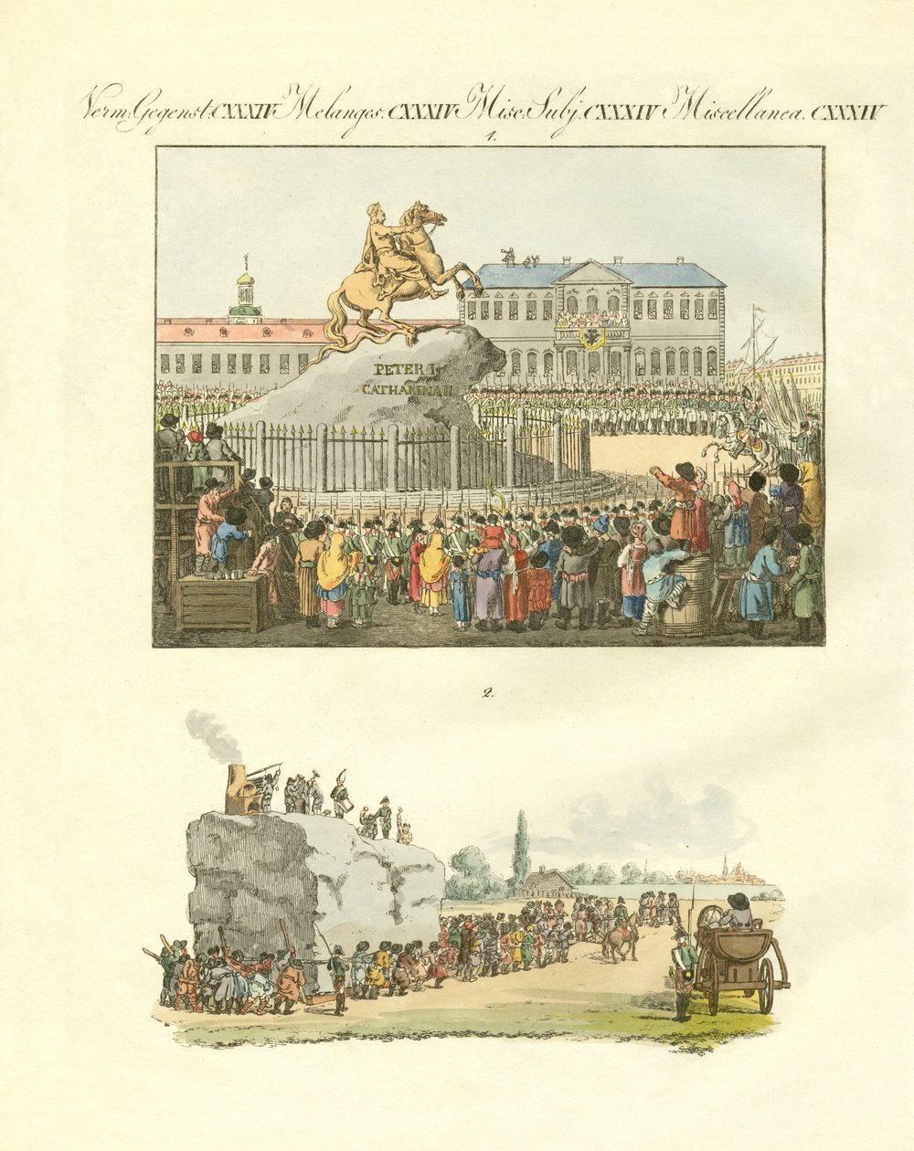 La statue de Pierre le Grand à cheval à Saint-Pétersbourg - German School