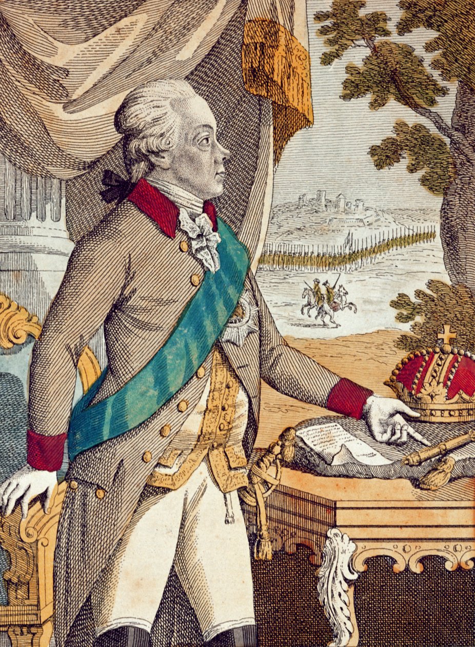 Tsar Paul Ier de Russie (gravure en couleur) - German School