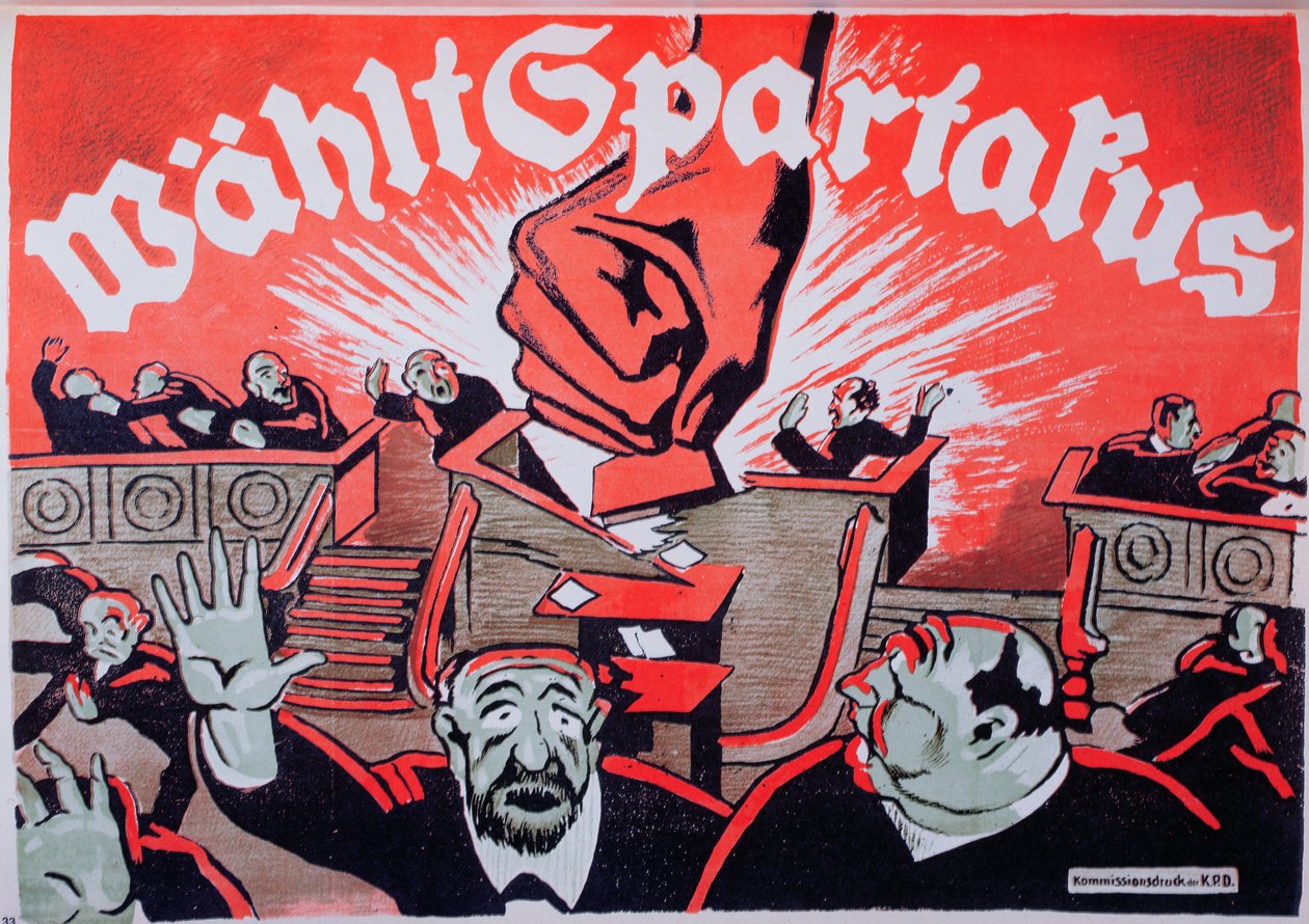 Votez Spartacus, affiche électorale de la Ligue Spartakiste, 1918 - German School