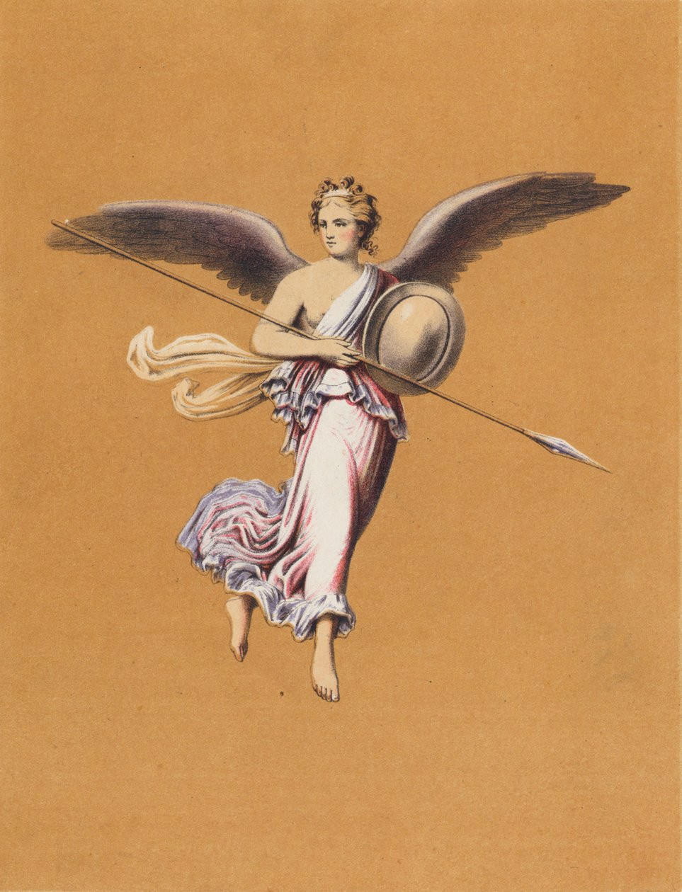 Peinture murale de Pompéi, Italie (lithographie couleur) - German School