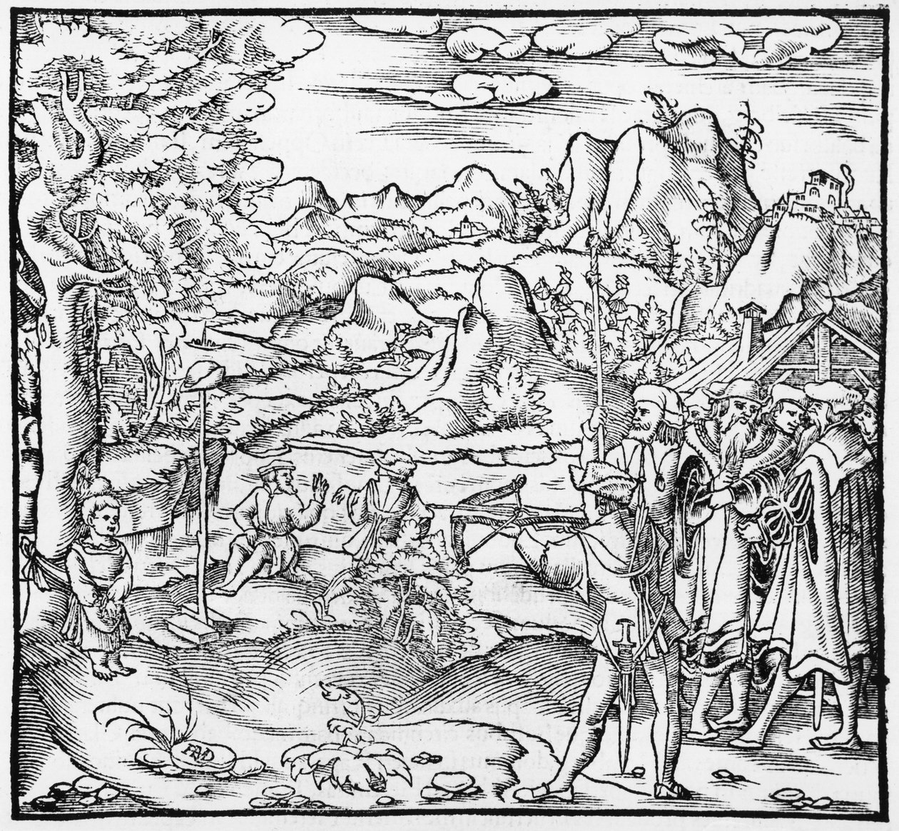 Guillaume Tell, illustration de Cosmographie Universelle par Sébastien Munster (1488-1552) Bâle, publié en 1559 - German School
