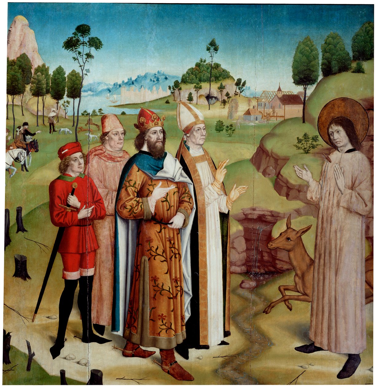 Saint Gilles et le roi Wamba à la chasse royale, c1470-1480 - German master.