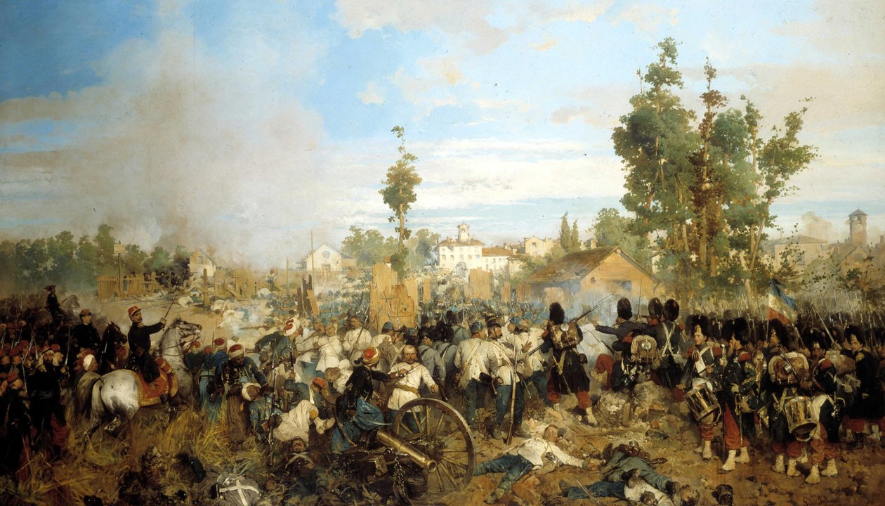 Bataille de Magenta. Peinture de Gerolamo (Girolamo) Induno - Gerolamo Induno