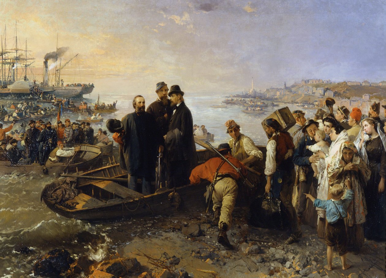 Garibaldi avec les Mille part de Quarto (Gênes) pour Marsala (Sicile) en 1870 - Gerolamo Induno