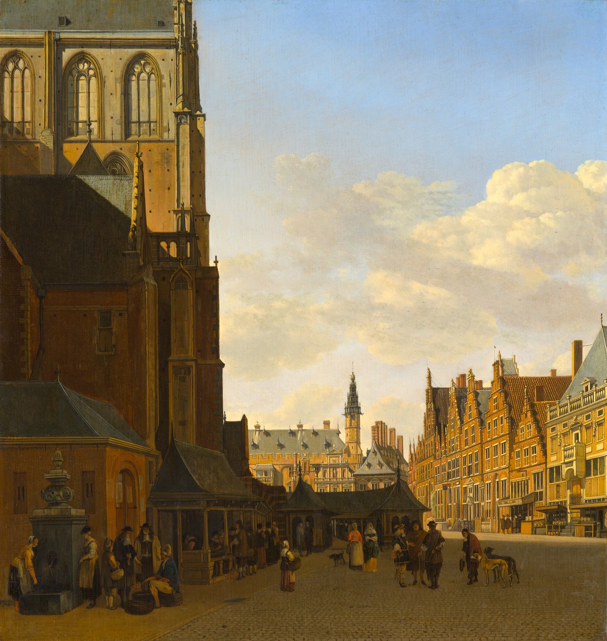 Le marché aux poissons et la Grote Kerk à Haarlem, vers 1675-1680 - Gerrit Adriaensz Berckheyde