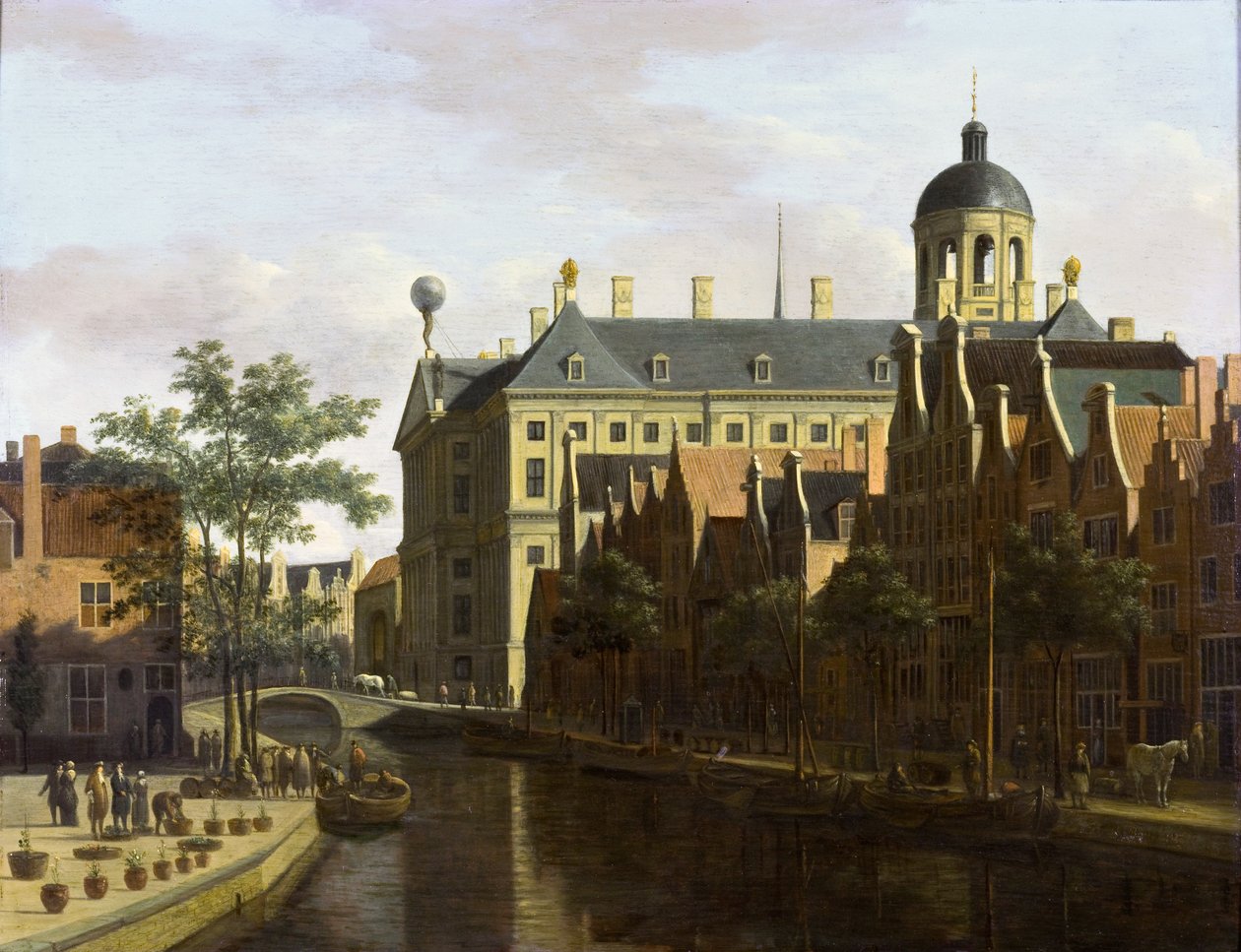 Amsterdam, le Nieuwezijds Voorburgwal près du Bloemmarkt - Gerrit Adriaenszoon Berckheyde