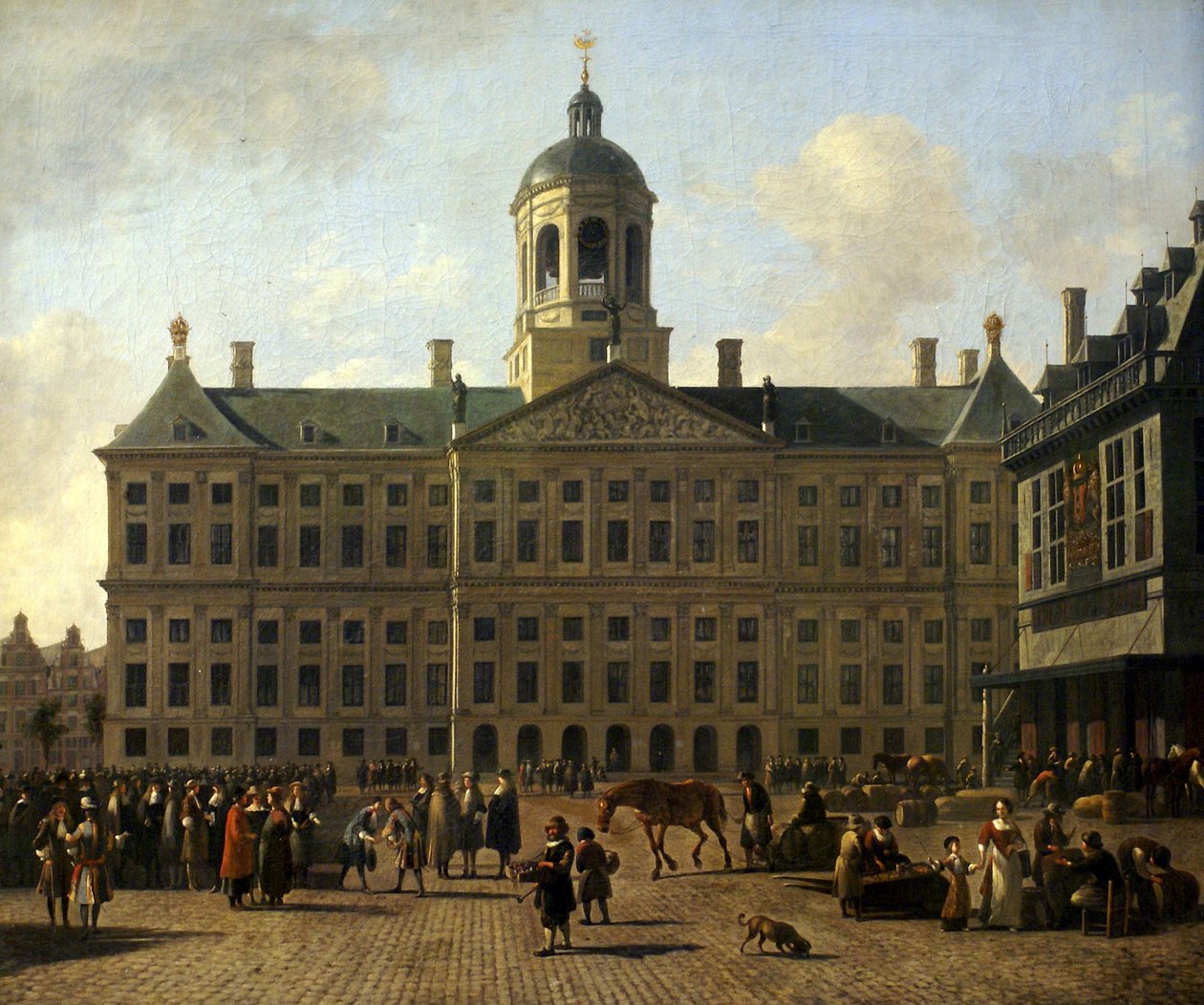 French : La place du Dam à Amsterdam avec l