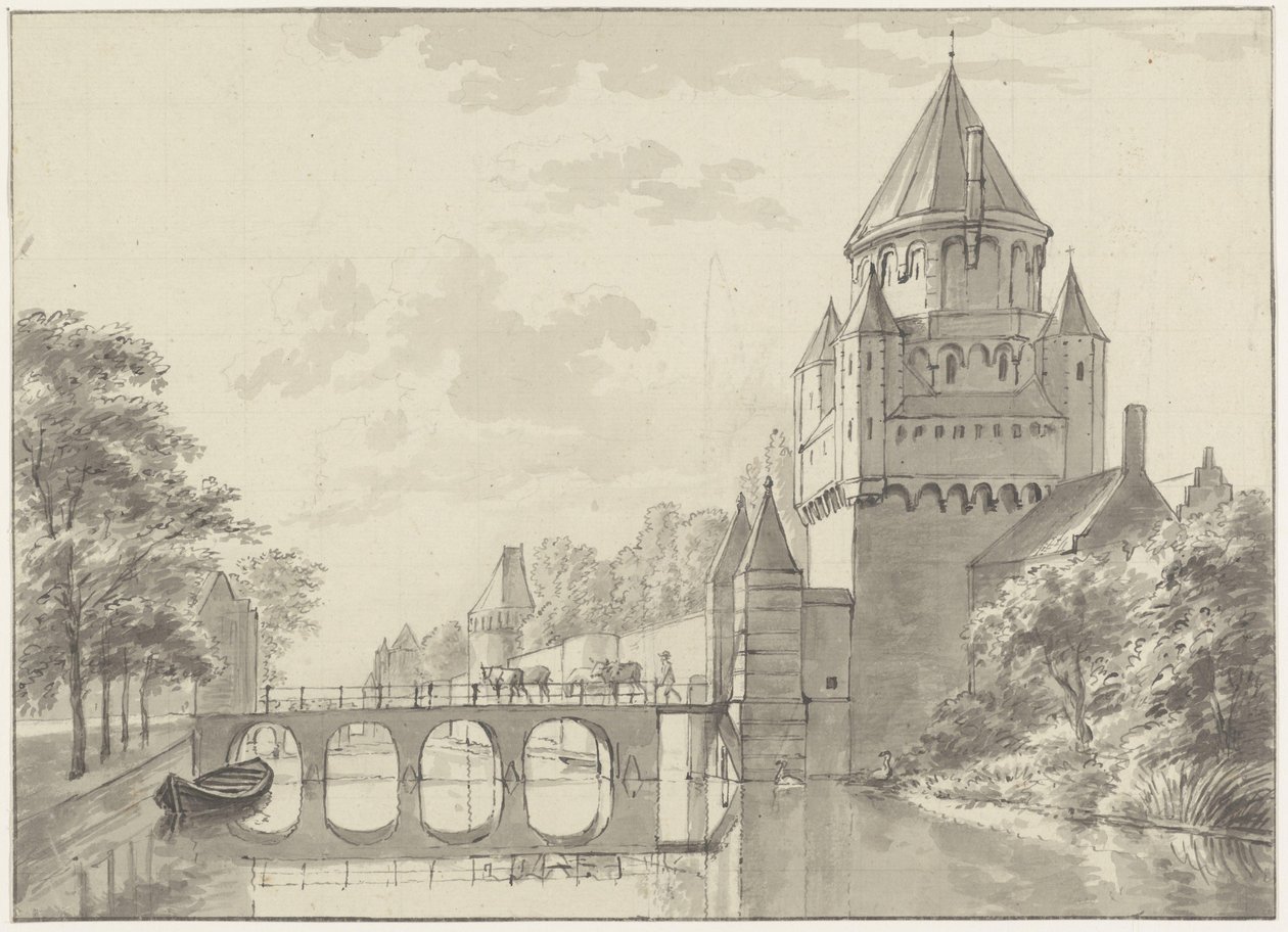 Vue de la Kleine Houtpoort, Haarlem - Gerrit Adriaenszoon Berckheyde