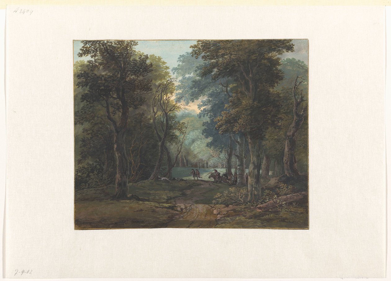 Chasseurs dans une forêt - Gerrit Battem
