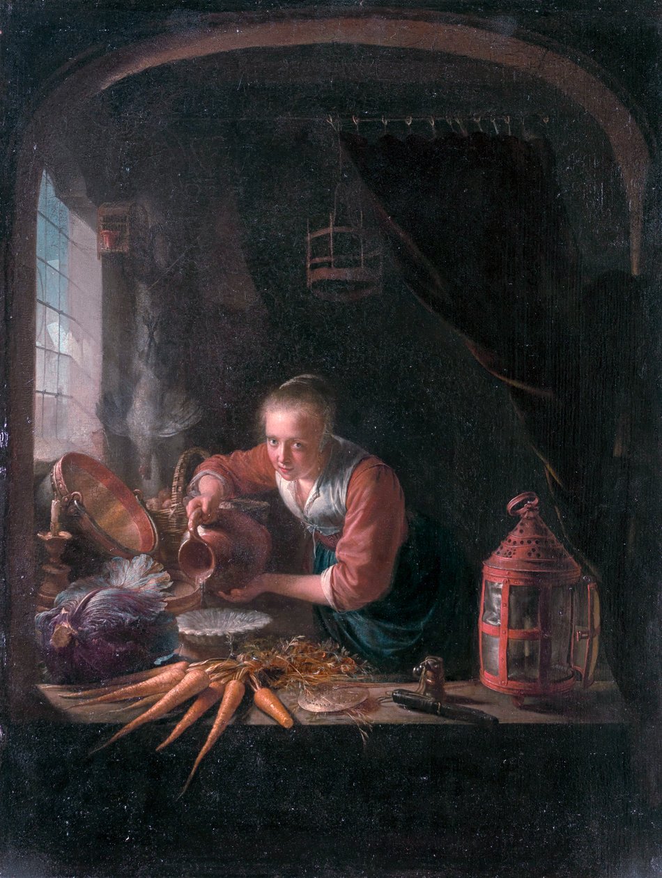 Jeune femme versant de l