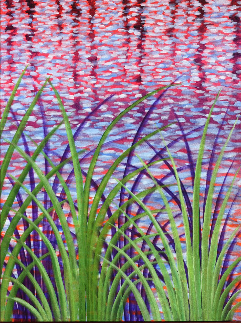 Roseaux du ruisseau 08, 2014 (acrylique sur toile) - Gerrit Greve