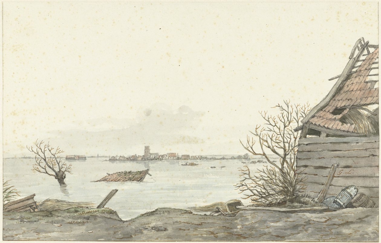 Vue de Ransdorp inondé, février 1825 - Gerrit Lamberts