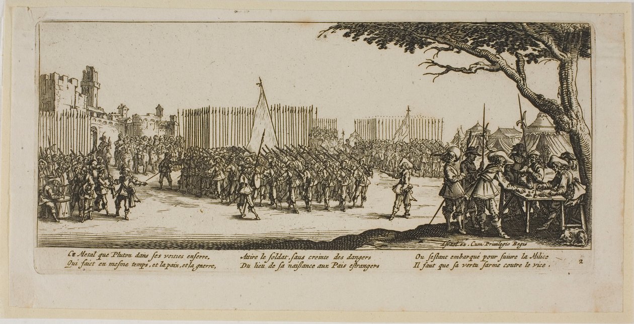Recrutement des troupes, deuxième planche de l