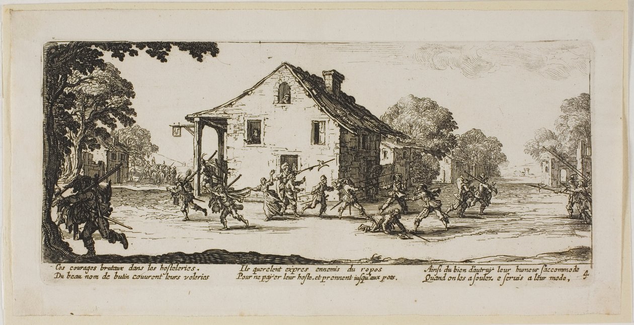 Scène de pillage, planche 4 de Les grandes misères de la guerre - Gerrit Lucasz van Schagen