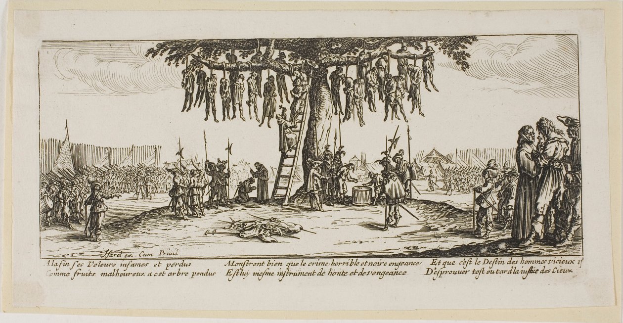 La pendaison, onzième planche des Grandes misères de la guerre - Gerrit Lucasz van Schagen