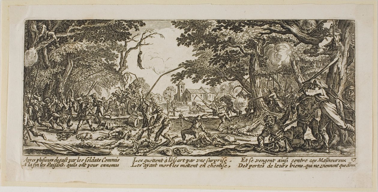 Les paysans se vengent, planche dix-sept de Les grandes misères de la guerre - Gerrit Lucasz van Schagen