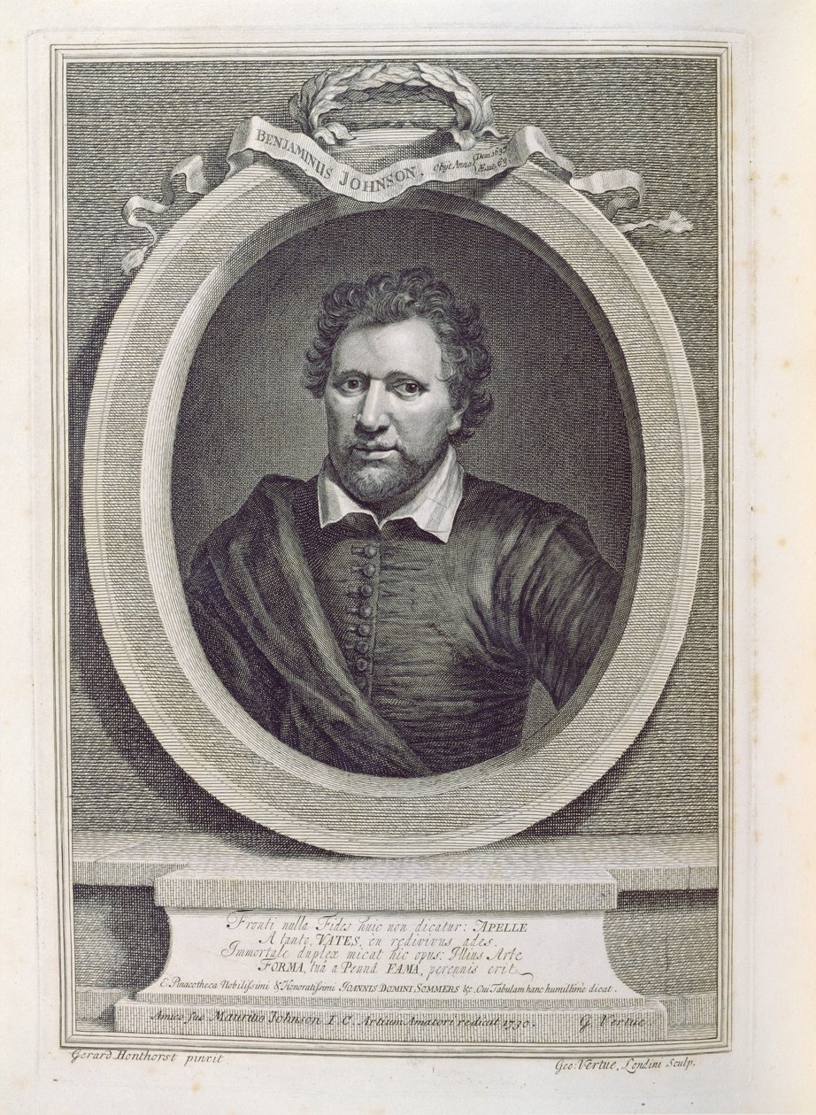 Ben Jonson (1573-1637), gravé par George Vertue, 1730 - Gerrit van Honthorst