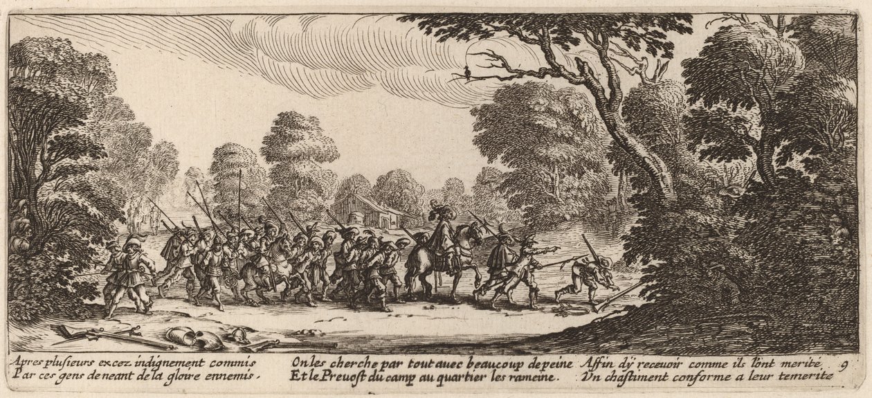 Découverte des soldats criminels - Gerrit van Schagen after Jacques Callot