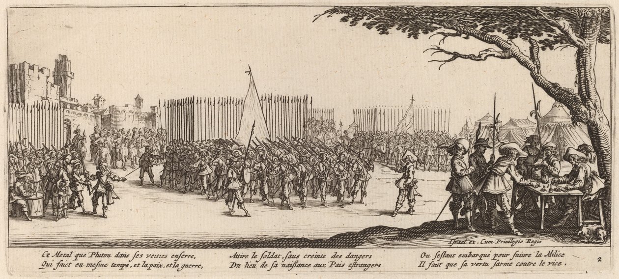 Recrutement des troupes - Gerrit van Schagen after Jacques Callot