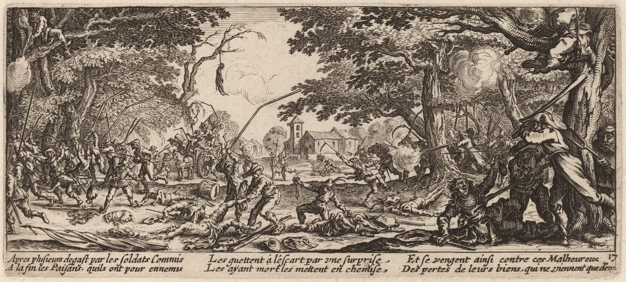 Les paysans se vengent - Gerrit van Schagen after Jacques Callot