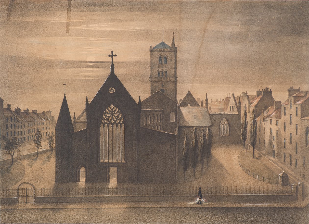 Vue au clair de lune des églises Est et Croix, Dundee, telles qu